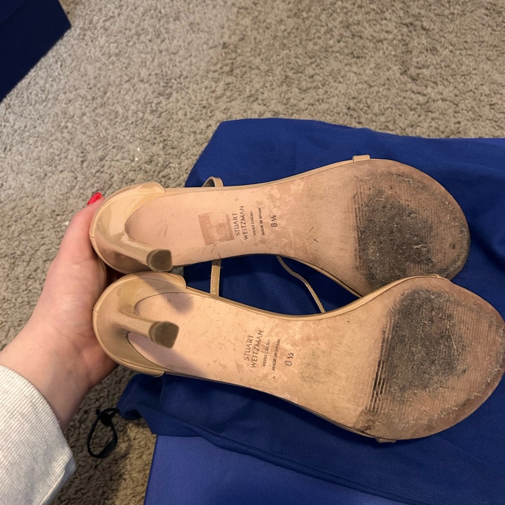 Stuart weitzman nudistsong adobe patent heeled sandal - Picture 6 of 7